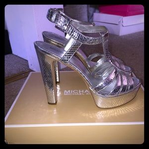 Michael by Michael Kors Metallic Leather Sandal
